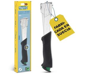 Rapid R311 Grapadora de Martillo para Carpintería, Tapicería, Decoración, Fabricada en Acero, Grapadora Tipo Martillo, Grapas Planas nº 140 de 6-12mm, Caja Colgante (5001695)