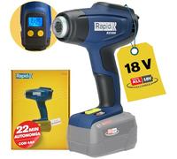 Rapid Decapador Aire Caliente RX1000 - Pistola de Aire con Regulador de Temperatura, 550°C, P4A de 18V, Monitor LCD, Calentamiento Rápido, Doble Configuración, Batería NO Incluidos (5001513)