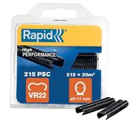 Rapid VR22 Grapas Galvanizadas para Cercas y Vallas con recubrimiento PET, Aptas para Vallados de 5-11mm, Ideal para Jaulas y Cercados, 215 Unidades, Blíster (40108804)