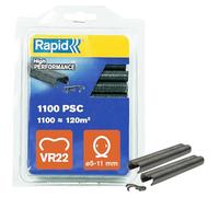 Rapid VR22 Grapas Galvanizadas para Cercas y Vallas reforzadas con PET Verde, Aptas para Vallados de 5-11mm, Ideal para Jaulas y Cercados, 1100 Unidades, Blíster (5001333)