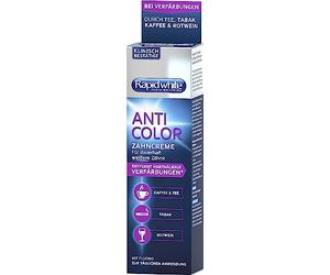 Rapid White Pasta de dientes anti color, para dientes más blancos, sin peróxido de hidrógeno, fórmula eficaz, 75 ml