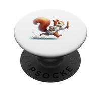 Rápida Ardilla Atleta murciélago Divertido diseño de Dibujos Animados PopSockets PopGrip Adhesivo