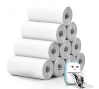 Rapidbok 10 Rollos de Rollos Térmicos, Papel de Impresora Térmica Blanca, Papel de Impresión de Recarga Para Mini Impresora Fotográfica MóVil (55 X 25 mm)