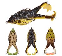 Rapidbok 3 Piezas Dobles Hélices Ranas Señuelo,9 cm Cebo de Rana Artificial,Cebo Suave de Ranas de Doble Hélice,Cebo Biónico Señuelo Pesca Artificial,para Pesca al Aire Libre
