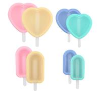 Rapidbok 8 Piezas Moldes de Silicona para Helados, Moldes de Helado Antiadherente con Tapa y 8 Palos, Moldes Paletas Sin BPA, Moldes de Helado para Chocolate Postre Gelatina Bricolaje, 4 Tamaños