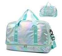 Rapidbok Bolsa Deporte con Cabina Zapatos y Bolsillo Húmedo, 40L Bolsa de Viaje Grande, Bolsa de Gimnasio Impermeable, Bolsa de Natacion, Bolsa Deporte para Hombre Mujer Viajes Yoga Fitness (Verde)