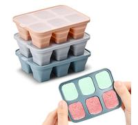 Rapidbok Cubiteras para Hielo con Tapa, Mini Bandejas de Cubitos de Hielo, Moldes de Silicona para Cubitos de Hielo Cuadrados, para Whisky Cócteles Bebidas, 3 Piezas, 301-17394-32SUP00