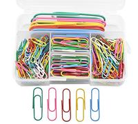 Rapidbok Papel Clips de Carpeta 250 Piezas Forrado de Plástico Abrazaderas de Papel en 3 Tamaños Binder Clips de Papel Plegables de Metal Suministros Escolares y de Oficina(28mm 50mm 100mm)