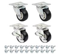 Rapidbok Ruedas para Muebles, Lote de 4 Ruedas Pivotantes para Mueble (2 con Freno y 2 sin Freno), Ruedas con Freno, Ruedas Giratorias, para Carros, Muebles, Sillas de Oficina, Maletas, etc.