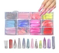 Rapiddry - Pezones de inteligencia computacional ABS de varios colores, plantillas reciclables para manicura inmediata de estudio en casa, pezuñas postizas ABS hipoalergénicas