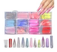 Rapiddry - Pezones de inteligencia computacional ABS de varios colores reciclables para manicura inmediata en el estudio en casa, ajuste casual, pezuñas postizas ABS