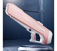 Rapidjet Pro - Electric Pulse Water Gun, RapidJet Pro Ully Automatic Large Capacity Electric Water Gun, 7 Kinds of LED Lighting Effects, 1000ml Tank, 10 Meters Long Range (Pink)