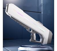 Rapidjet Pro - Electric Pulse Water Gun, RapidJet Pro Ully Automatic Large Capacity Electric Water Gun, 7 Kinds of LED Lighting Effects, 1000ml Tank, 10 Meters Long Range (Gray)