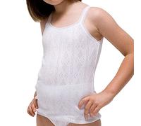 RAPIFE - 333 Camiseta niña de algodón Calado y Tirante Fino. Color: Blanco Talla: 12