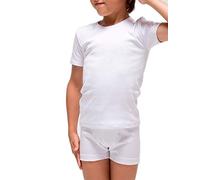 RAPIFE - 400 Pack de 3 Camiseta niño de algodón 100% con Manga Corta Color: Blanco Talla: 8