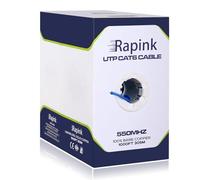 Rapink Cable Ethernet Cat6 de 1000 pies, cable Ethernet Cat6 23AWG de cobre desnudo 10G, cable UTP cat6 de 550 MHz, cable Cat 6 de 1000 pies, soporte POE azul