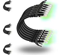 Rapink Cables de conexión Cat6 de 1 pie (paquete de 24), cable de conexión Ethernet 10G, cable de conexión Cat 6 para panel de conexión a interruptor, cable Ethernet Cat 6 flexible con chapado en oro