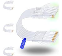 Rapink Patch Cables Cat6a - Paquete de 24 cables de conexión Ethernet Cat6a de 0.5 pies delgados, soporte de 10G, cable de conexión Cat 6 sin enganches para panel de conexión para conmutar, cable