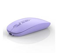 RAPIQUE Ratón inalámbrico Bluetooth, multidispositivo recargable (trimodo: BT1/BT2+2.4G) Ratones de computadora con receptor USB, mouse silencioso delgado para laptop/MacBook/Chromebook/Surface