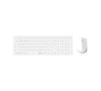 Rapoo 9310M - Juego de ratón inalámbrico con teclado y sensor de 2400 ppp, hasta 12 meses de duración de la batería, diseño de aluminio plano, diseño DE-Layout QWERTZ PC y Mac, color blanco