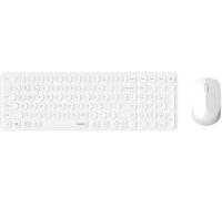 Rapoo 9310M - Juego de ratón inalámbrico con teclado y sensor de 2400 ppp, hasta 12 meses de duración de la batería, diseño de aluminio plano, diseño DE-Layout QWERTZ PC y Mac, color blanco