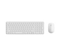 Rapoo 9310M - Juego de ratón inalámbrico con teclado y sensor de 2400 ppp, hasta 12 meses de duración de la batería, diseño de aluminio plano, diseño DE-Layout QWERTZ PC y Mac, color blanco