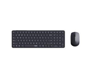 Rapoo 9310M - Juego de ratón inalámbrico con teclado y sensor de 2400 ppp, hasta 12 meses de duración de la batería, diseño de aluminio plano, diseño DE-Layout QWERTZ PC y Mac, color negro