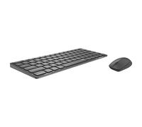 Rapoo 9600M - Juego de ratón inalámbrico para Teclado (Sensor de 1300 dpi, batería Recargable, diseño de Aluminio Plano, QWERTZ PC y Mac), Color Gris Oscuro