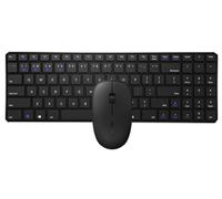 RAPOO | Teclado y Ratón Inalámbrico 9300M (Teclado QWERTY y Ratón Ergonómico Bluetooth, Autonomía de hasta 12 Meses, Teclado Ultrafino, Ratón Ergonómico, 1300 PPP) Color Negro.