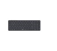 RAPOO E9710M - Teclado inalámbrico Bluetooth y 2.4G USB inalámbrico, Multi Dispositivo hasta 4 Dispositivos, Recargable Compacto Carcasa de Aluminio Plana, diseño QWERTZ alemán, Gris Oscuro