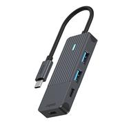 Rapoo | Hub USB-A USB-C Doble conexion. (2 en 1, Plug Play), Gris Oscuro