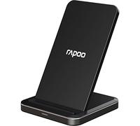Rapoo I Cargador inalámbrico Soporte móvil (Carga rápida qi, Compatible iOS Android, Uso Vertical Horizontal, protección sobrecalentamiento sobrecarga) Negro