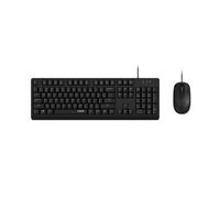 Rapoo I Teclado y Ratón con Cable (QUERTY Español NX1500, Cable USB, 1000 PPP, Windows XP/Vista/7/8/10/11 y macOS) Negro