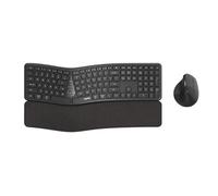 Rapoo I Teclado y ratón inalámbrico (8810ME, Ergonómico, 2,4 GHz, 1600 dpi, Pilas) Negro