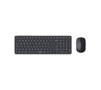 Rapoo Juego de teclado Bluetooth 9710M QWERTZ inalámbrico teclado de ordenador ratón inalámbrico teclado inalámbrico con base de aluminio Multi Devices PC recargable gris oscuro
