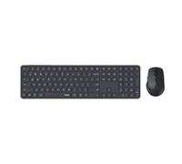 Rapoo Juego de teclado Bluetooth 9810M QWERTZ inalámbrico teclado de ordenador ratón inalámbrico teclado inalámbrico tamaño completo con base de aluminio Multi Devices PC recargable gris oscuro