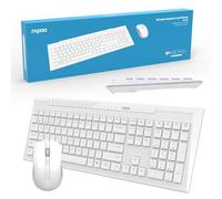 Rapoo Set de ratón inalámbrico + Teclado (Pajarita, multimodo, inalámbrico, USB A, Delgado, Ordenador) Blanco
