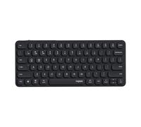 Rapoo Teclado inalámbrico Bluetooth E9050L, compatible con 4 dispositivos, teclado de 78 teclas con luz indicadora, silencioso, recargable, duración de la batería de 90 días, teclado ultrafino para