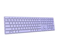 Rapoo | Teclado Inalámbrico Bluetooth Multimodo con Teclado Numérico QWERTY Español (Teclado Bluetooth 2.4GHz Recargable Ultrafino Aluminio Multidispositivo Windows Mac) Púrpura