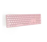 Rapoo Teclado inalámbrico multimodo Ultrafino (Teclado Bluetooth 2.4 GHz Multi Dispositivo, Recargable, Aluminio, QUERTY, Windows Mac) Rosa