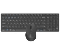 RAPOO | Teclado y Ratón Inalámbrico 9700M (Teclado QWERTY y Ratón Ergonómico Bluetooth, Compatible con Windows y Mac, Batería Recargable, Clic Silencioso, Conexión en Varios Dispositivos) Color Negro