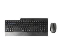 RAPOO Teclado y ratón inalámbrico con QWERTY portugués (Combo Teclado y ratón con tecnología multimodo Bluetooth y 2.4GHZ, ratón óptico con 1.600 dpi) Negro, 00192494