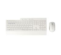 RAPOO, Teclado y ratón inalámbrico con QWERTY portugués (Combo Teclado y ratón con tecnología multimodo Bluetooth y 2.4GHZ, ratón óptico con 1.600 dpi) Blanco, 00192495