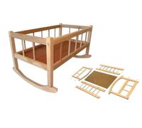 Rappa 112087 Cuna grande para muñecas de madera natural