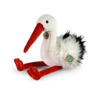 Rappa Eco cigüeña de Peluche de 39 cm - Peluche Realista de Botellas de Pet recicladas - Negro, Blanco, Rojo