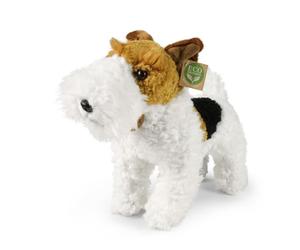 Rappa Perro Eco Fox Terrier 30 cm - Peluche Realista de Botellas de Pet recicladas - marrón, Blanco, Negro