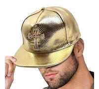 Rapper Hat, Gold Streetwear Accessory with Bold Style, Snapback Hat for Women, Ajuste ajustable, Fashion Tool, Fashion Tool, Fashion Accessory for Daily Wear, Outdoor Sports 9,84 x 7,87 x 5,91