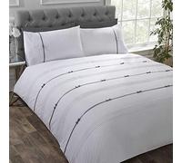 Rapport Clarissa_White_Super_King_Duvet_Cover_Set Juego nórdica y Funda de Almohada, Blanco, Matrimonio Grande