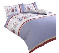 Beach Hut Double Juego Funda Edredón Reversible Costa Ropa de Cama