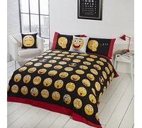 Rapport Funda de edredón Reversible para Cama King, diseño de emoticonos